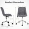 Adjustable Height Upholstered Armless Desk Chair with 5 Smooth Rolling Wheels and Metal Base